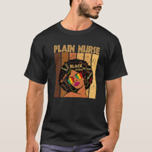 Camiseta Enfermeira Plana de Mulheres Afro-Americanas Negra