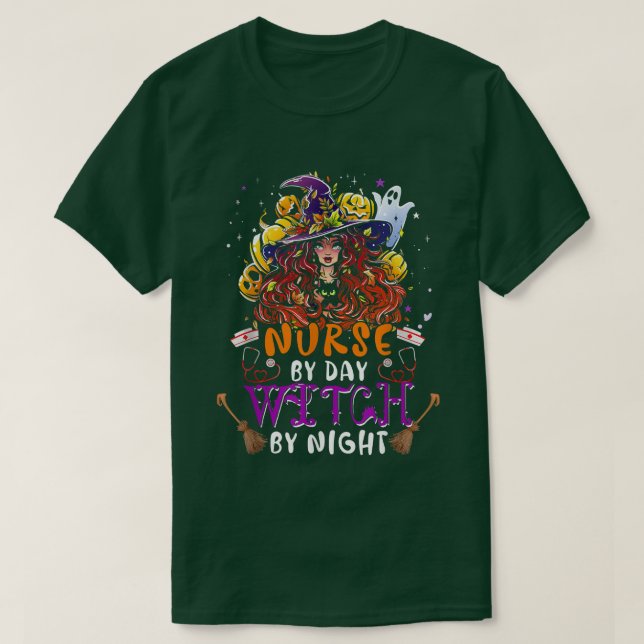 Camiseta Enfermeira por bruxa noturna Engraçada Feiticeira  (Frente do Design)