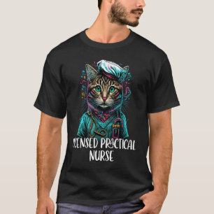 Camiseta Enfermeira Prática Licenciada LPN Gato Fofo Colori