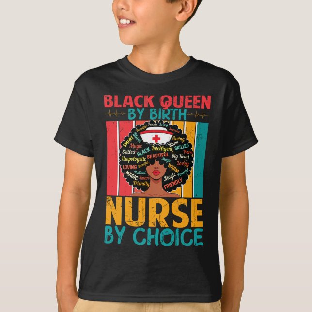 Camiseta Enfermeira Preta Sofisticada E Melanina Deslumbran (Frente)