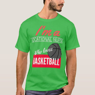 Camiseta Enfermeira profissional que adora basquete