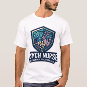 Camiseta Enfermeira Psiquiátrica Curando Mentes Tocando Cor