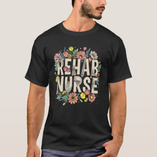 Camiseta Enfermeira Reabilitação Flores Vintage Ap