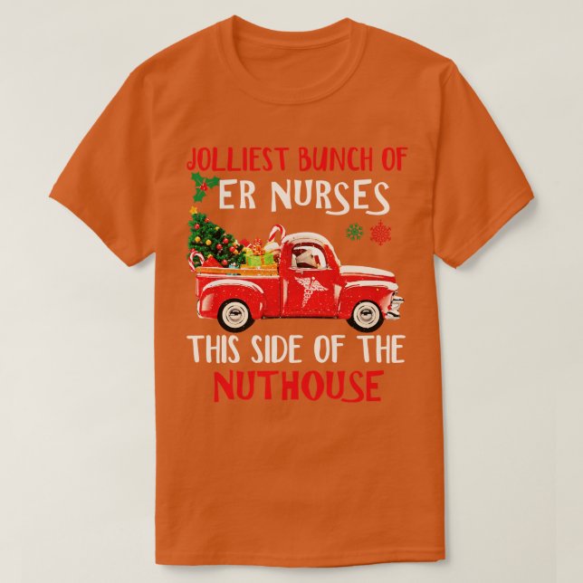 Camiseta Enfermeira Red Truck Feliz Natal Sweater Feliz H (Frente do Design)