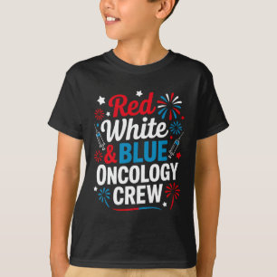Camiseta Enfermeira Red White E Blue Oncologia Tripulação 4