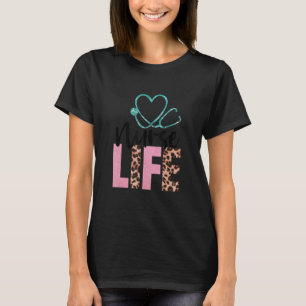Camiseta Enfermeira registrada estampa de leopardo Enfermei