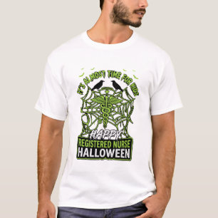 Camiseta Enfermeira Registrada Halloween Caduceu Teia de Ar