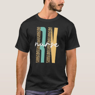 Camiseta Enfermeira Registrada Leopardo Rn Enfermeira Er Ni