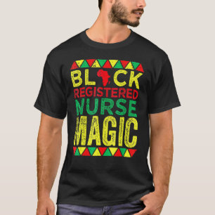 Camiseta Enfermeira Registrada Negra Magia Enfermagem Histó