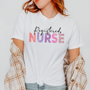 Camiseta Enfermeira Registrada - Presente Púrpura Rosa para