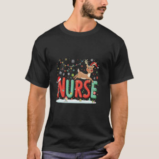 Camiseta enfermeira renas tema natal