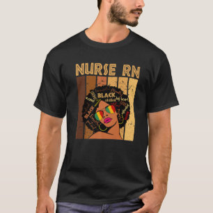 Camiseta Enfermeira RN História Negra de Mulheres Afro-Ame