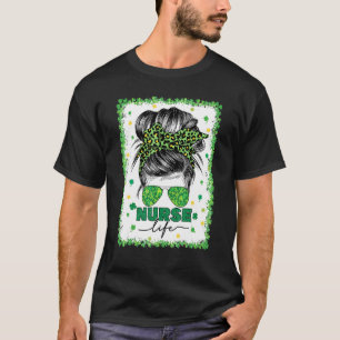 Camiseta Enfermeira Sangrenta Mensagem Bun Leopard Rua Patr