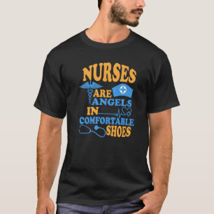 Camiseta Enfermeira São Anjos Em Sapatos Confortáveis Enfer