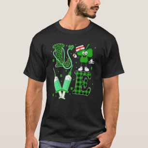 Camiseta Enfermeira Seringa de Amor Vida Dia de São Patríci