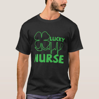 Camiseta Enfermeira Sortuda Quatro Folha Fecha A Esperança