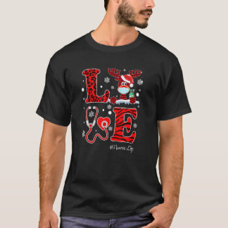 Camiseta Enfermeira Stethoscope Plaid Buffalo Vermelho Rena