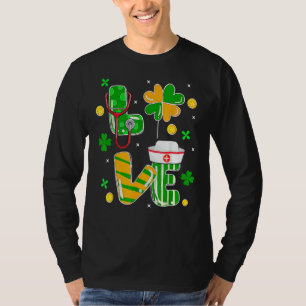 Camiseta Enfermeira Stethoscope Rua Patrick S Day Enfermeir