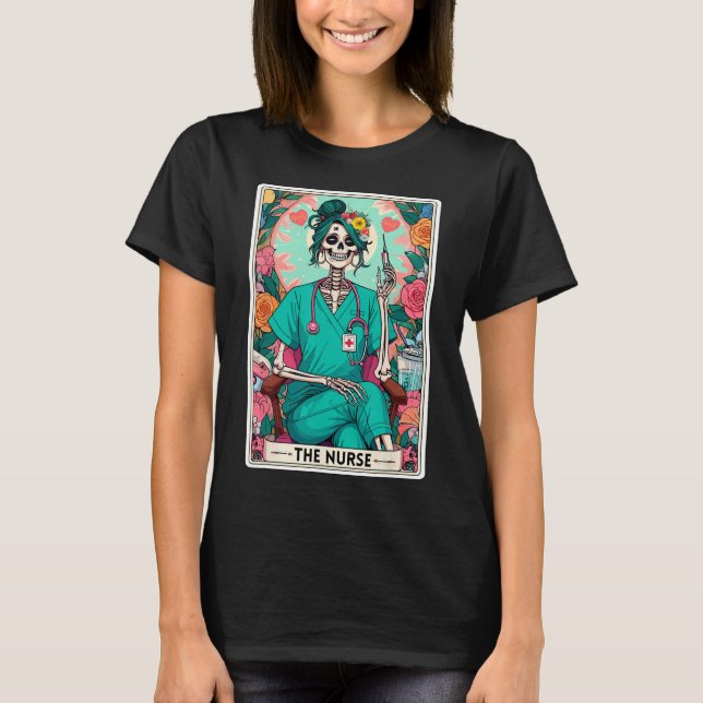 Camiseta Enfermeira Tarot Carteira Engraçada Enfermeira Ske (Frente)