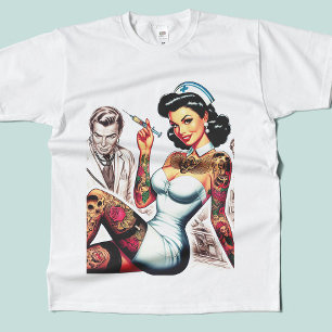 Camiseta Enfermeira Tatuada Pin-up