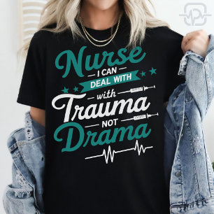 Camiseta Enfermeira Trauma Não Drama Enfermagem Divertida
