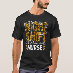Camiseta Enfermeira Turno Noturno Leopardo Apreciação Enfer