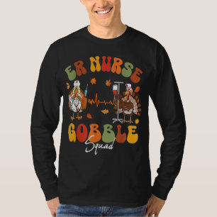 Camiseta Enfermeira Turquia Gobble Squad ER Enfermeira Ação