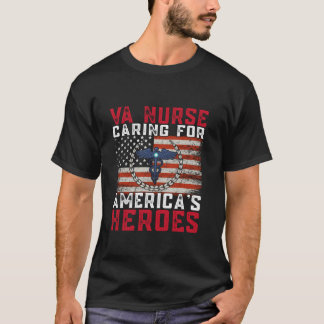 Camiseta Enfermeira VA cuidando do Heroes Patriot Veter Ame