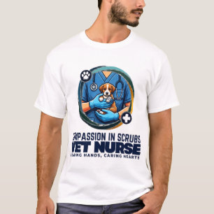 Camiseta Enfermeira Veterinária Compaixão Nas Roupas de Cão