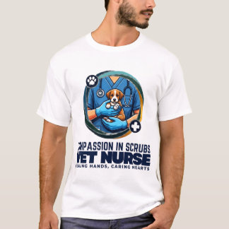 Camiseta Enfermeira Veterinária Compaixão Nas Roupas de Cão