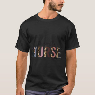 Camiseta Enfermeira-viagem Leopard Imprima Mulheres na Esco