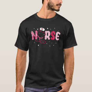 Camiseta Enfermeira Vida Amor Coração Groovy Feliz Dia dos