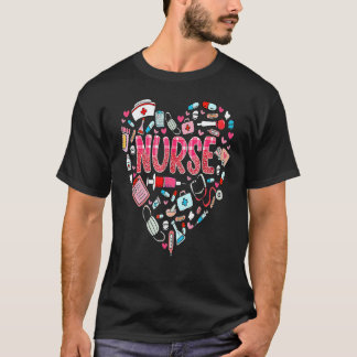 Camiseta Enfermeira Vida Dia dos Namorados Estetoscópio Er