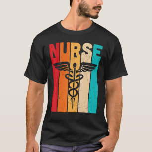 Camiseta Enfermeira Vida Retro Cor Dia da Enfermeira Semana