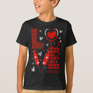 Camiseta Enfermeira Vida Rn Lpn Cna Saúde Chita Coração Leo