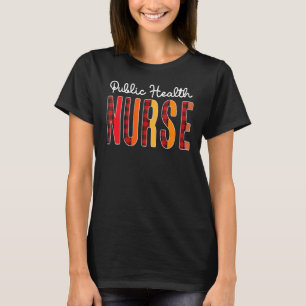 Camiseta Enfermeira Xadrez Red Love Heart Stethosco