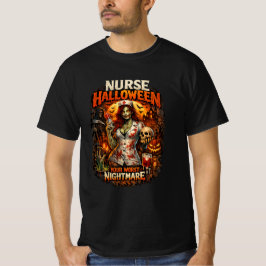 Camiseta Enfermeira Zumbi no Halloween Seu Pior Pesadelo Ho