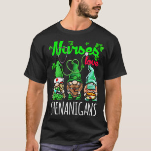 Camiseta Enfermeiras Adoram Shenanigans Gnomos Shamrocks Ru