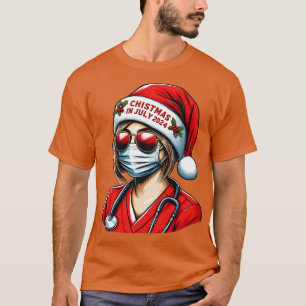 Camiseta Enfermeiras de Verão no Natal tropical 2024