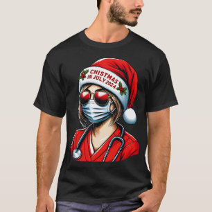Camiseta Enfermeiras de Verão no Natal tropical 2024