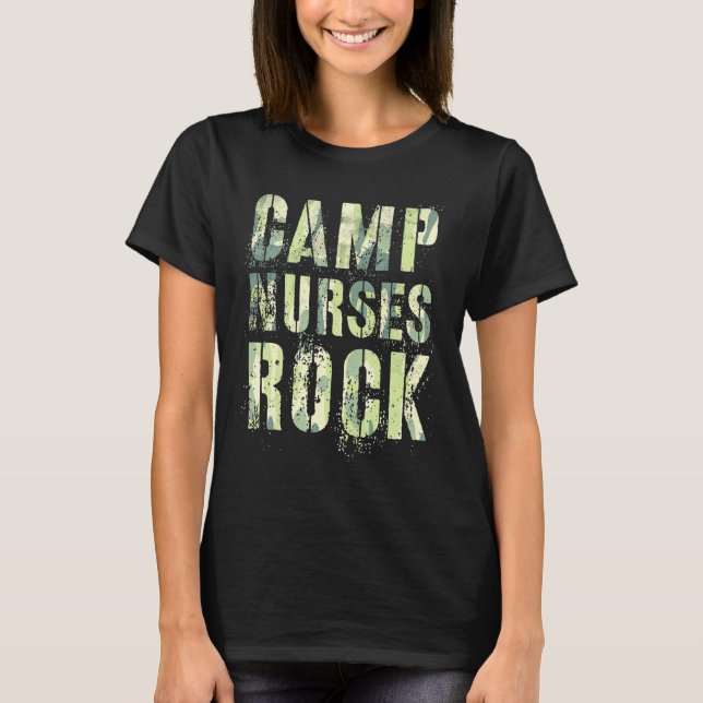 Camiseta Enfermeiras Do Acampamento Do Rock Camping Medical (Frente)