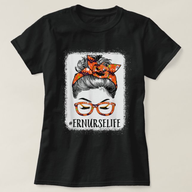 Camiseta Enfermeiras Mensageiras Pumpkin Halloween Spider (Frente do Design)