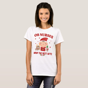 Camiseta Enfermeiras OB de Natal Envolvem Os Melhores Prese