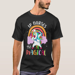 Camiseta Enfermeiras Rn Enfermagem Magical Unicorn Arco-Íri