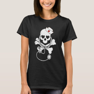 Camiseta Enfermeiro Açúcar Crânio Estetoscópio Rn Halloween