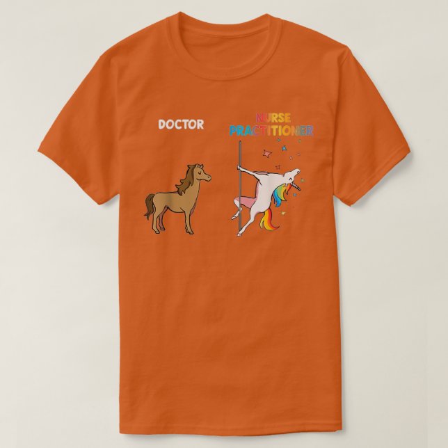 Camiseta Enfermeiro-adepto Unicorn Dançando Polonês Engraça (Frente do Design)