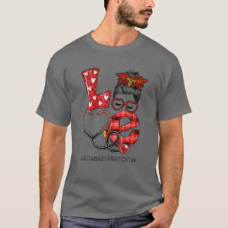 Camiseta Enfermeiro Administrador Xadrez Leopard Love Heart