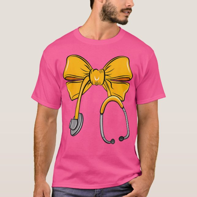 Camiseta Enfermeiro Arco Laranja Stethoscope Enfermeiro Reg (Frente)