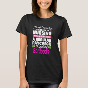 Camiseta Enfermeiro Bordoodle Cão Cachorro Cachorro Cachorr