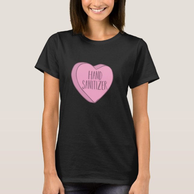 Camiseta Enfermeiro Candy Heart Hand Sanitizer Dia de os na (Frente)
